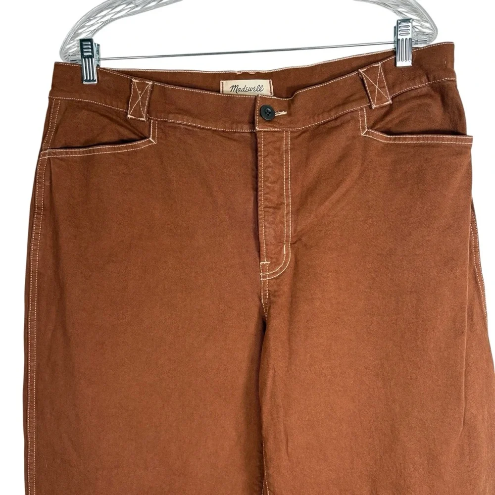Madewell Emmett Wide Leg Chestnut Brown Trousers Womens P33 Jeans Pants Denim - Picture 3 of 10